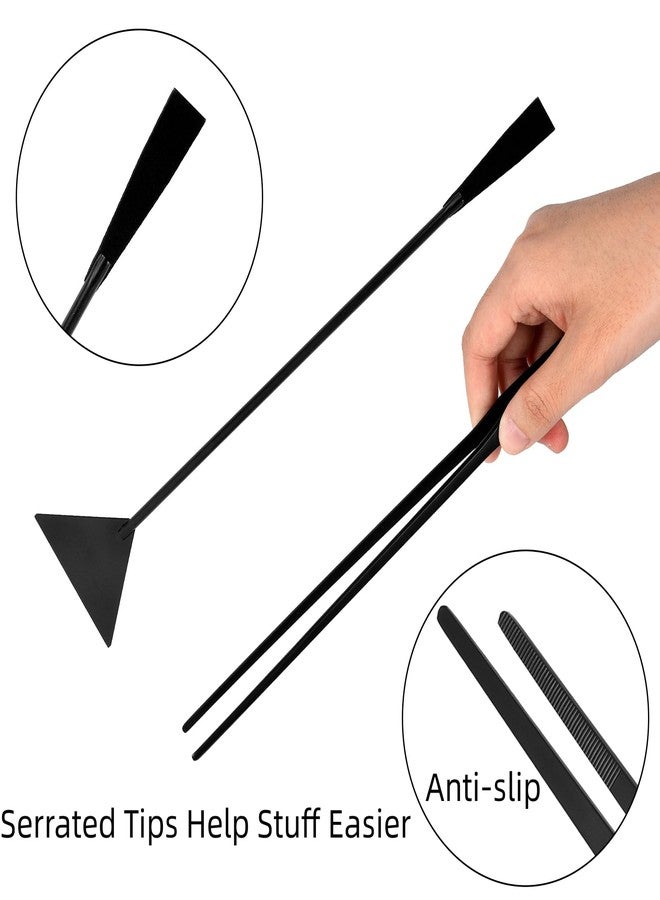 Funnytek Aquarium Aquascaping Tool Stainless Steel Aquascape Tools Kit 4 in 1 Anti-Rust Fish Tank Starter Kit with Tweezers Scissors Spatula for Aquarium Plants (Black) - Image 3